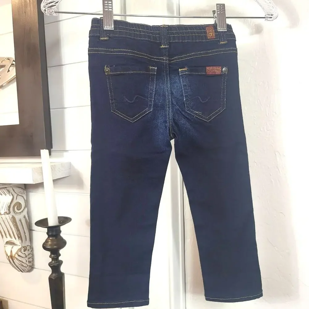 7 for all mankind  size Toddler 12 month dark denim jeans snap pockets # 144‎